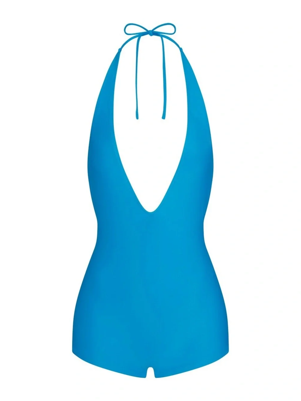 SKIMS SIGNATURE SWIM PLUNGE SHORTIE ONE PIECE SWIMSUIT CERULEAN M
